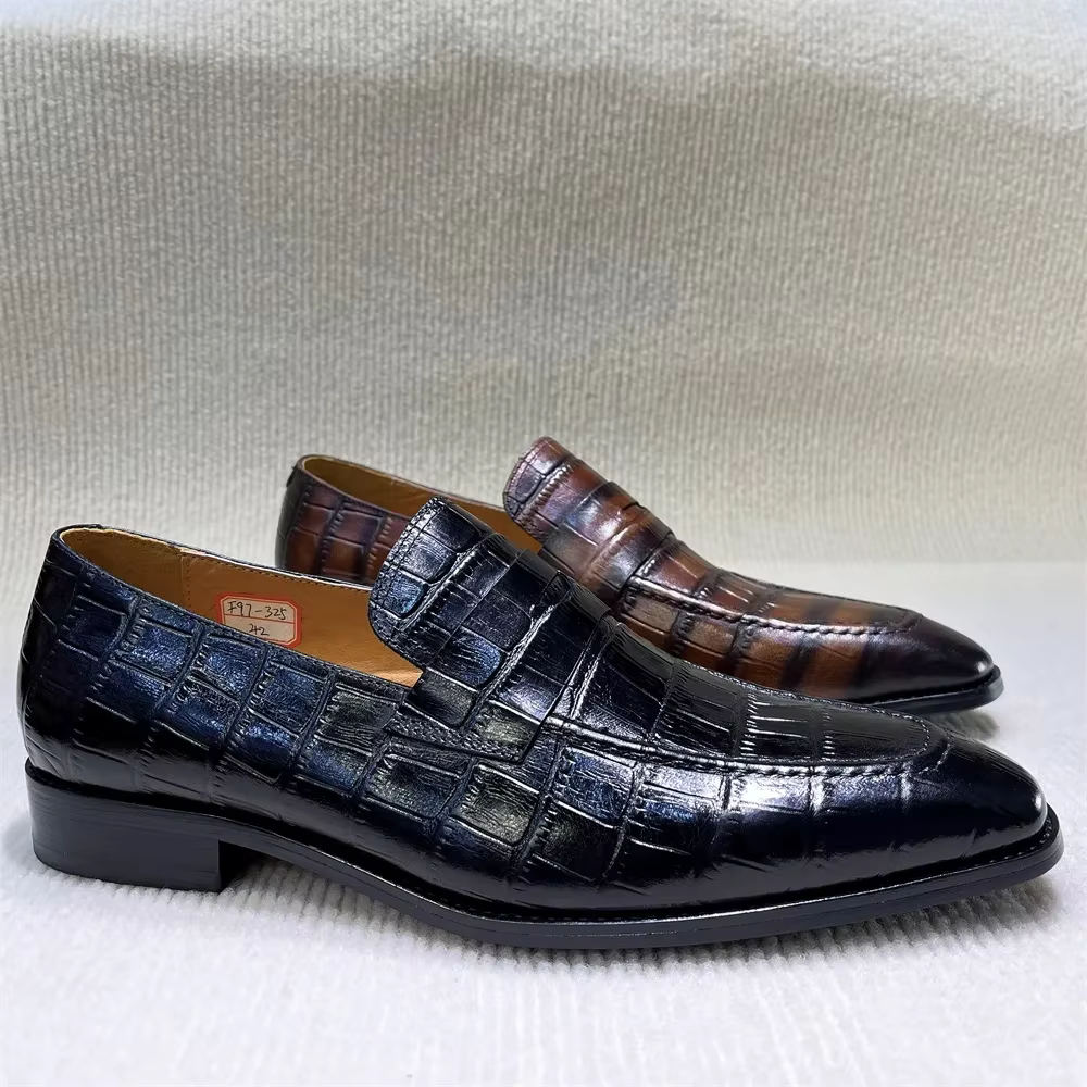 Mocassins pointus italiens respirants pour hommes