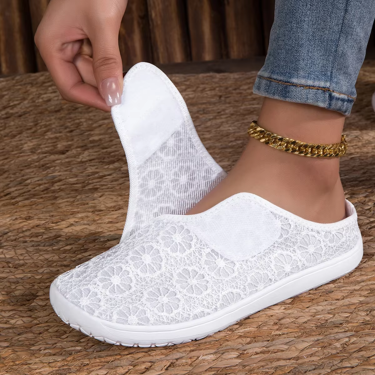 DJSUNNYMIX Chaussures d'été décontractées orthopédiques pour pieds larges et enflés