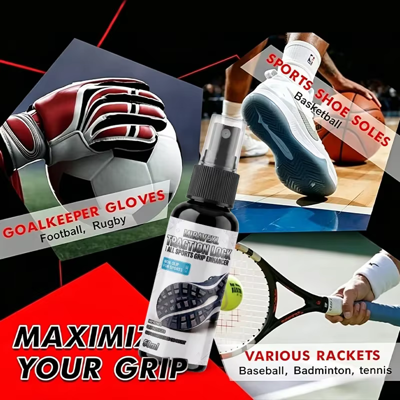 Spray Adhérent pour Chaussures 50ml – Améliorateur de Traction Antidérapant – Liquide pour Semelles Antidérapantes –