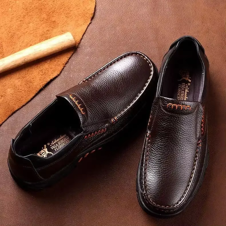 Chaussures d'affaires décontractées en cuir pour hommes