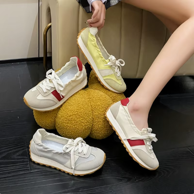 Baskets basses rétro à enfiler pour femmes