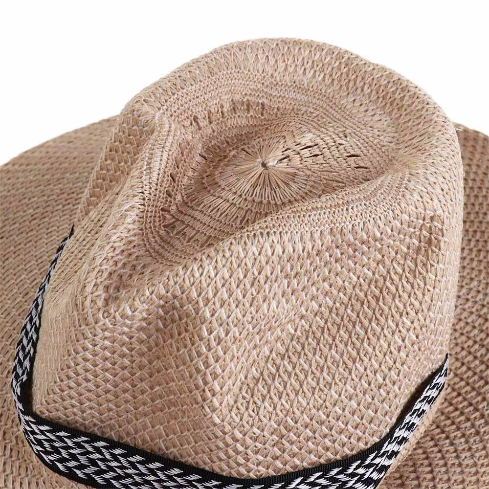 Chapeau de pêcheur tendance pour voyage, style bohème homme/femme, chapeau de soleil pour homme âgé, chapeau Panama couleur unie, chapeau de paille pour homme d'âge moyen
