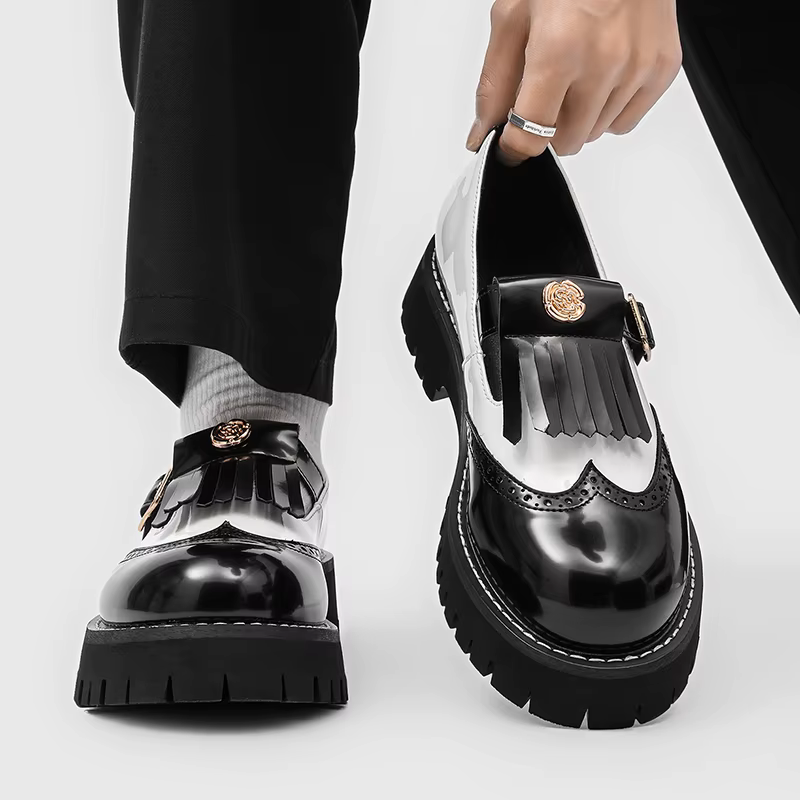 Chaussures Derby classiques à semelles épaisses pour hommes
