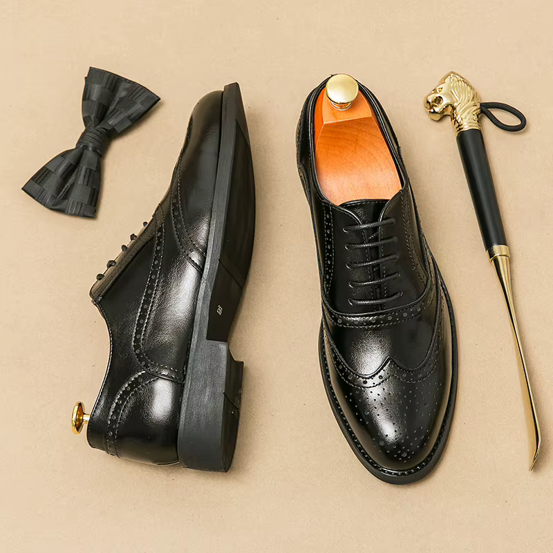 Chaussures Richelieu rétro bicolores pour hommes