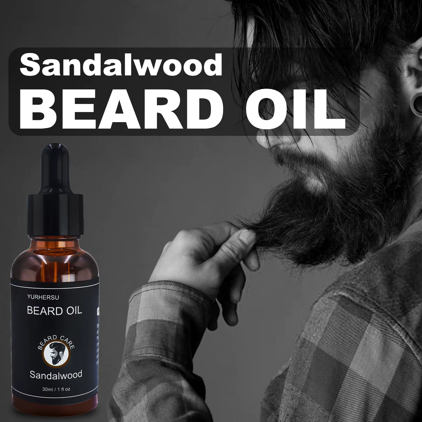 Kit de soins de barbe pour hommes, ensemble de toilettage comprenant huile de barbe, baume, peigne, ciseaux, brosse, sac, meilleur cadeau, 7 pièces