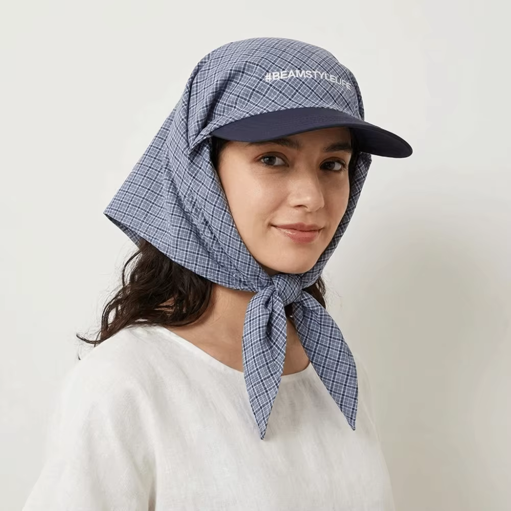 Casquette de baseball style coréen tendance avec foulard intégré