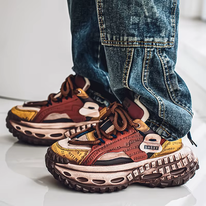 Hommes plate-forme baskets Vintage Design Skateboard décontracté en plein air haute qualité chaussures de Sport Style
