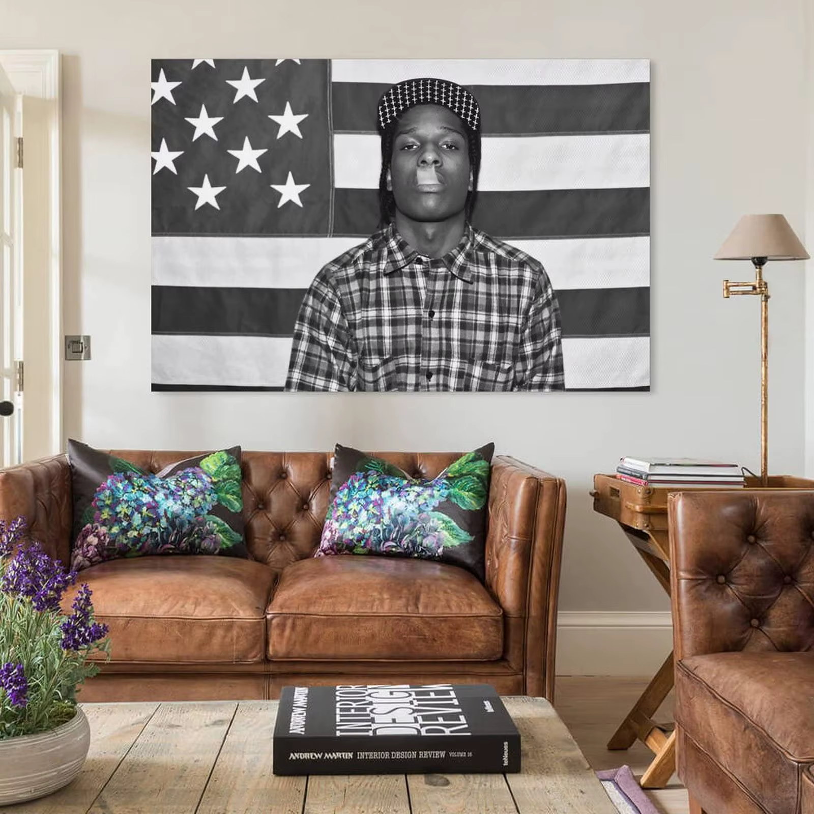 A $ AP Rocky ASAP drapeau américain rap rappeur motivation inspirant bureau salle de sport mur dortoir décor 3x5ft