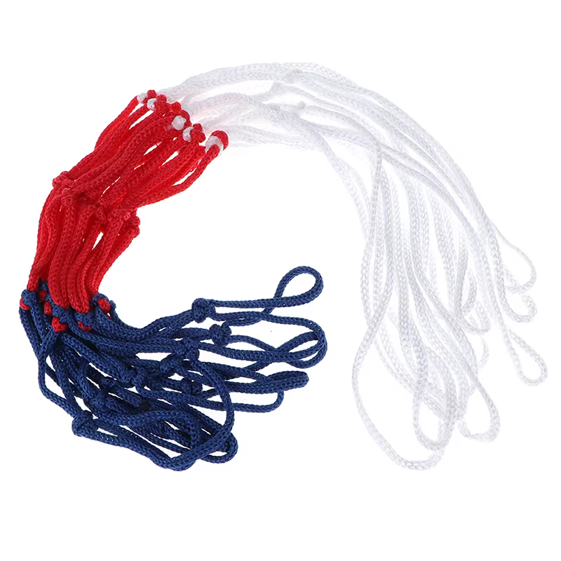Filet de basket-ball de sports de plein air, fil de nylon standard, cerceau de basket-ball, filet de maille, panneau arrière, boule de jante, 12 boucles