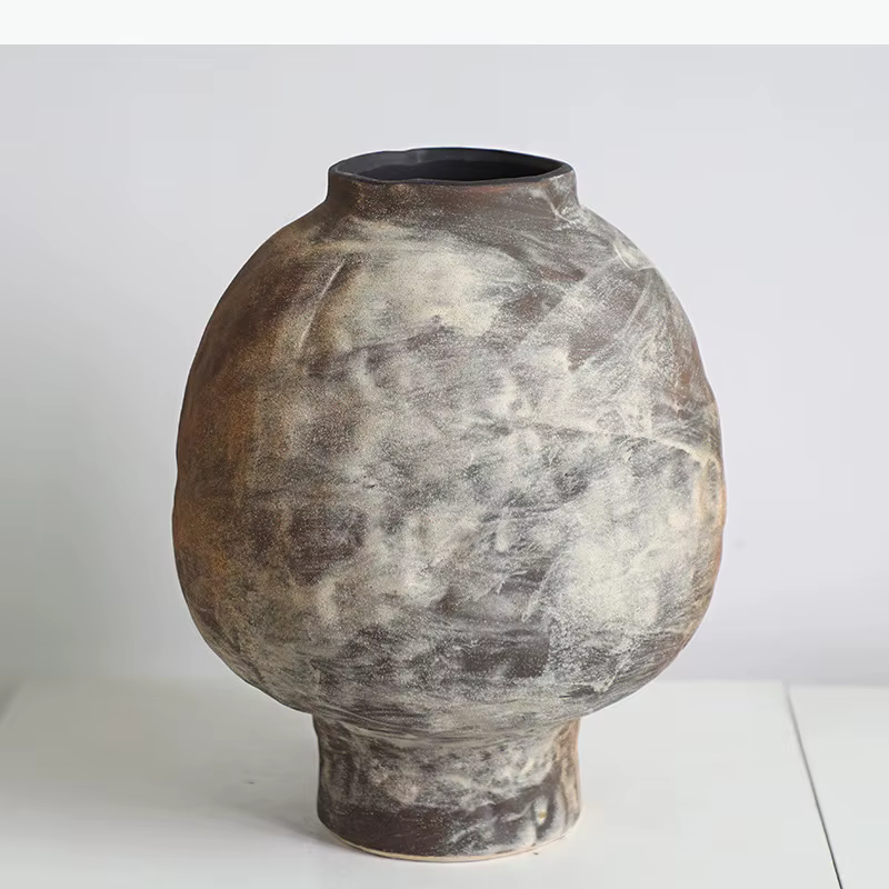 Vase en céramique rétro style Wabi Sabi, pot de plante créatif, décoration de table, arrangement floral, vases à fleurs, décoration esthétique de la pièce