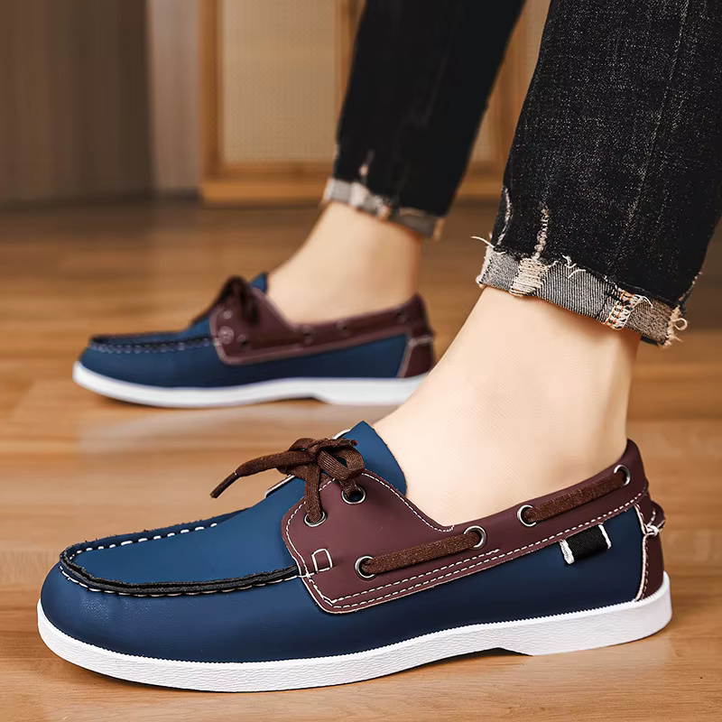 Hommes mocassins Design bateau chaussures en cuir PU de haute qualité confortable sans lacet doux plat polyvalent à la