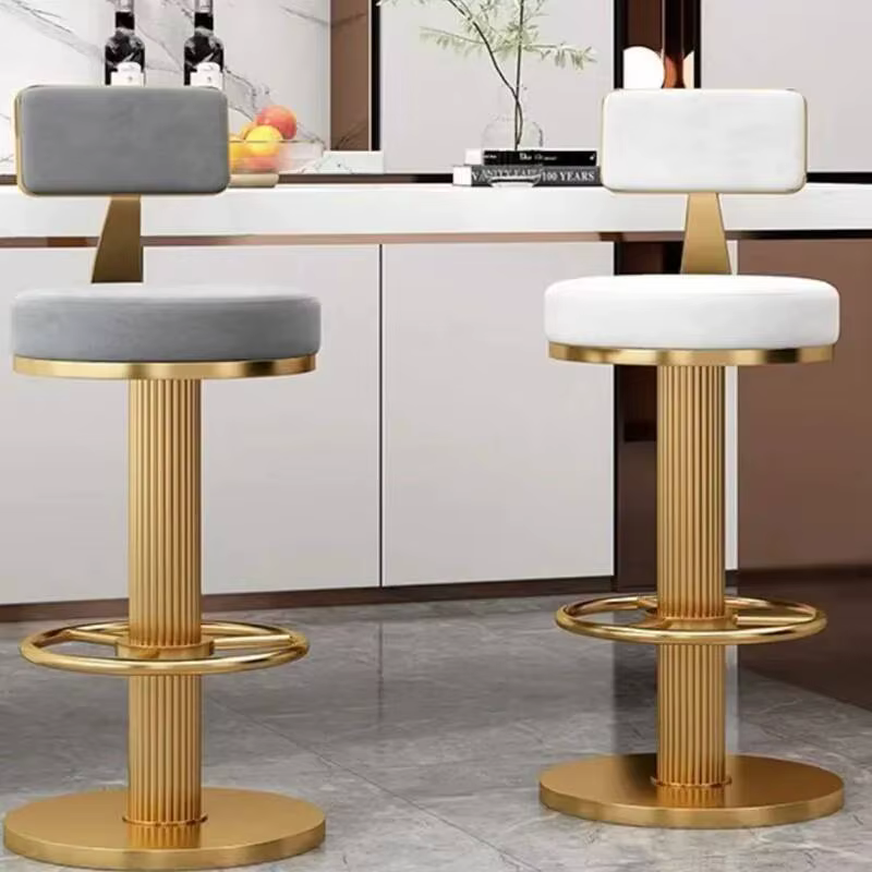 Style nordique tabouret De Bar en métal moderne télescopique haute qualité chaises De fête rondes blanc luxe doux Taburetes De Bar meubles