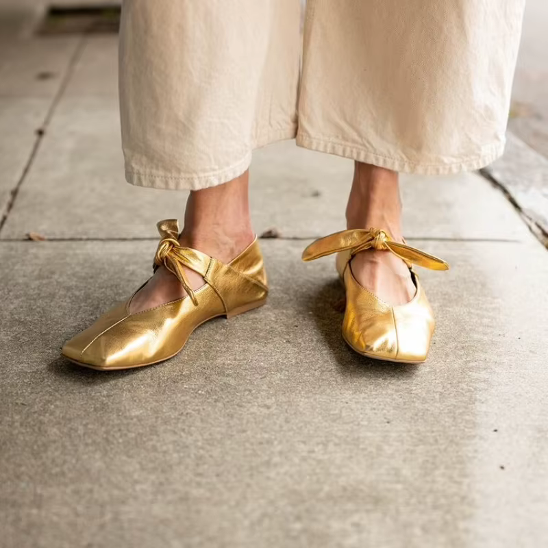 Chaussures simples à semelle plate concise à sangle croisée pour femmes