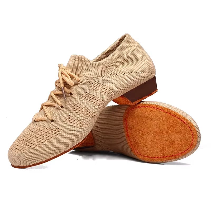 Chaussures à talons bas en maille souple pour femmes et filles