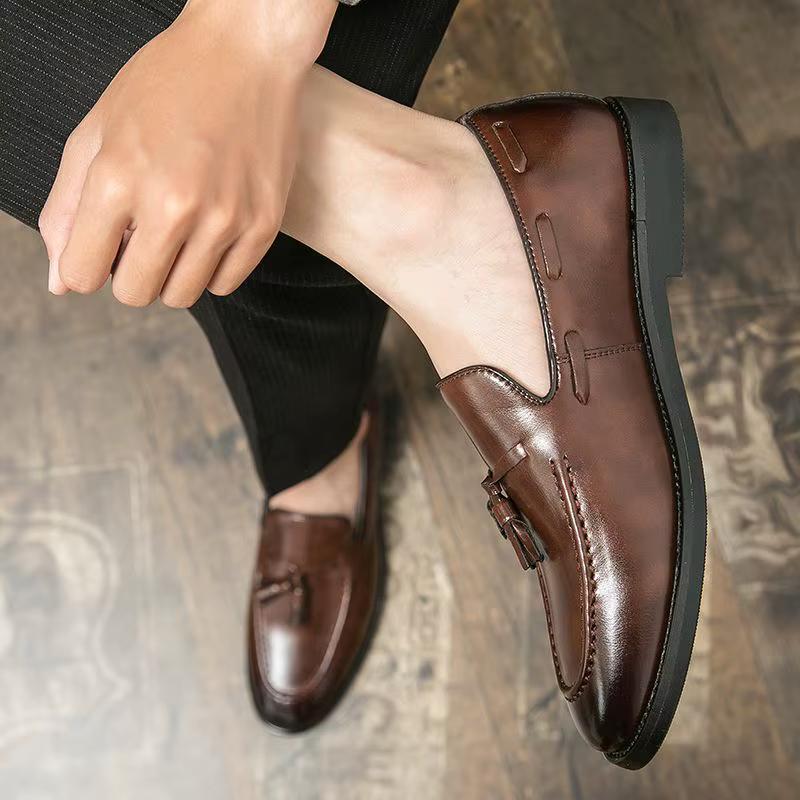 Nouvelles Chaussures Décontractées en Cuir Tendance pour Hommes – Style Britannique Élégant