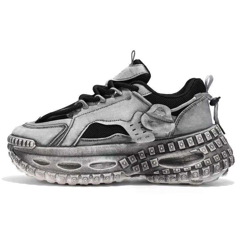 Chaussures pour hommes 2025 printemps nouveau Style semelle épaisse hauteur augmentant maille décontractée respirant mode tendance confortable grosses baskets