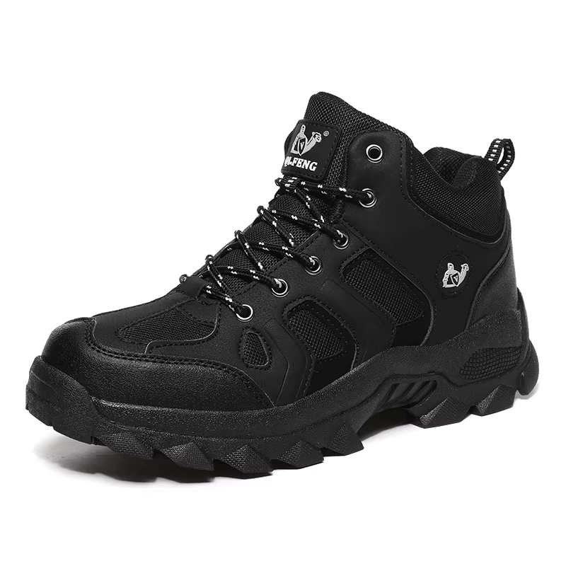 Grande taille hiver chaussures de randonnée hommes neige chaude fourrure cuir bottes
