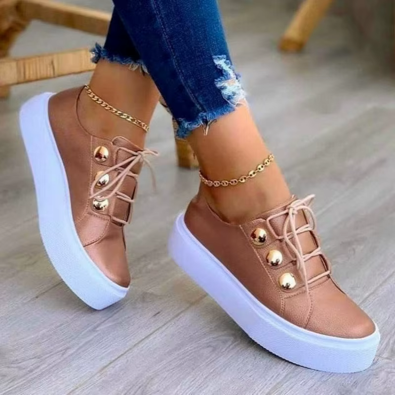 Chaussures pour femmes baskets en cuir Pu mode haute qualité
