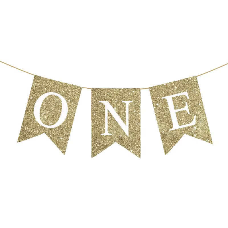 Bannière de chaise de premier anniversaire pour bébé, une guirlande en toile de jute, pour garçon et fille d'un an, décoration de fête d'anniversaire, fournitures d'accessoires Photo