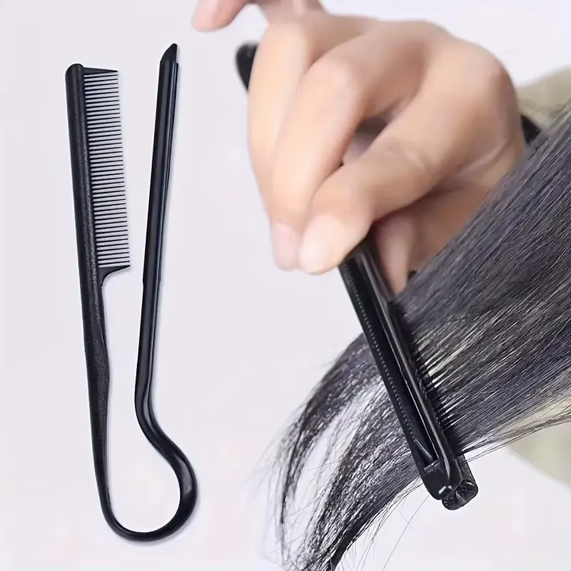 Peigne en V pour coiffure - Outil de finition et de lissage des cheveux - Clip spécial pour perruques