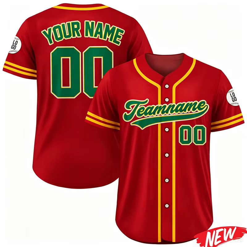 Maillot de baseball personnalisé pour hommes, chemise à boutons pour sports de plein air d'été, chemise surdimensionnée à manches courtes avec nom d'équipe personnalisé