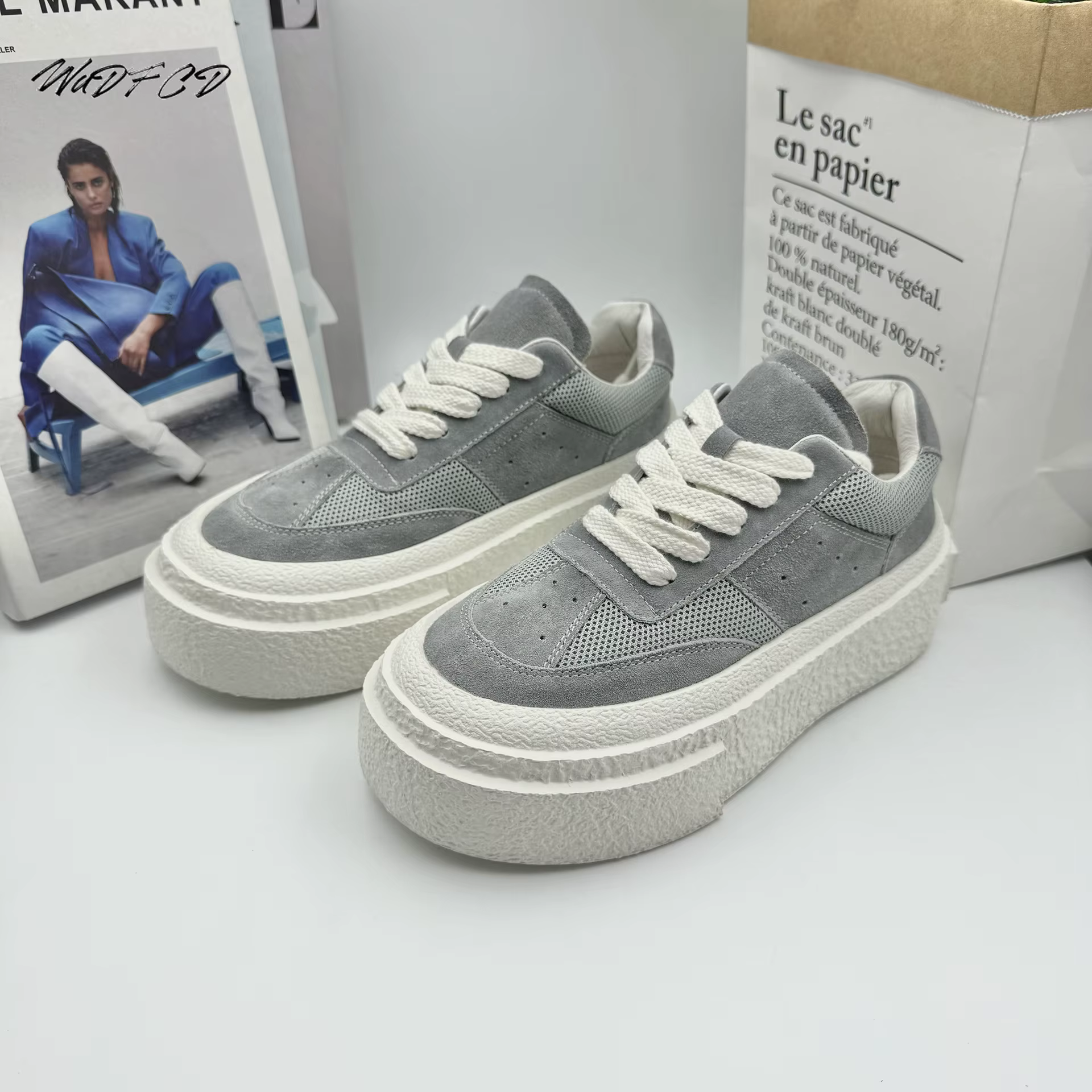 Encounaker-Chaussures de dehors à Plateforme Plate en Cuir NuSO k pour Homme