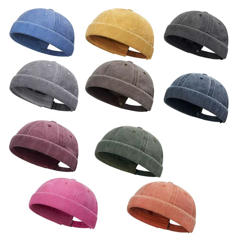 Bonnet Hip-Hop Street Style pour Hommes et Femmes, Bonnet sans Bord Ample, Bonnet Docker, Bonnet de Pêcheur, Bonnet Melon Printemps