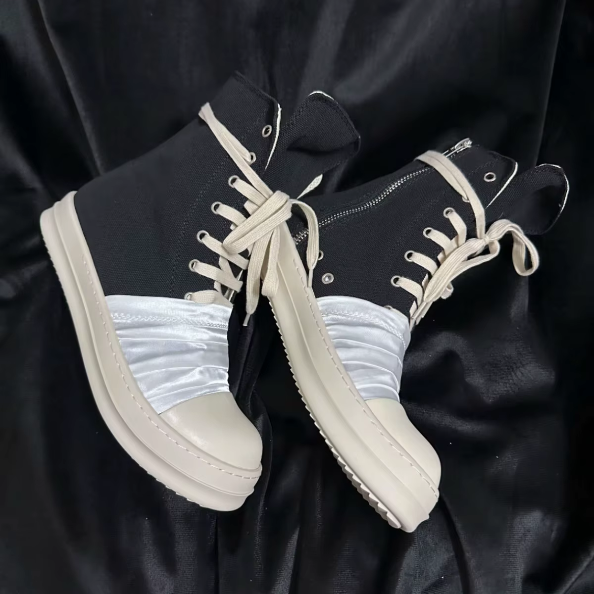 Ro marque Ro hommes chaussure femmes Sneaker blanc toile chaussures haut espadrilles décontractées fermeture éclair luxe