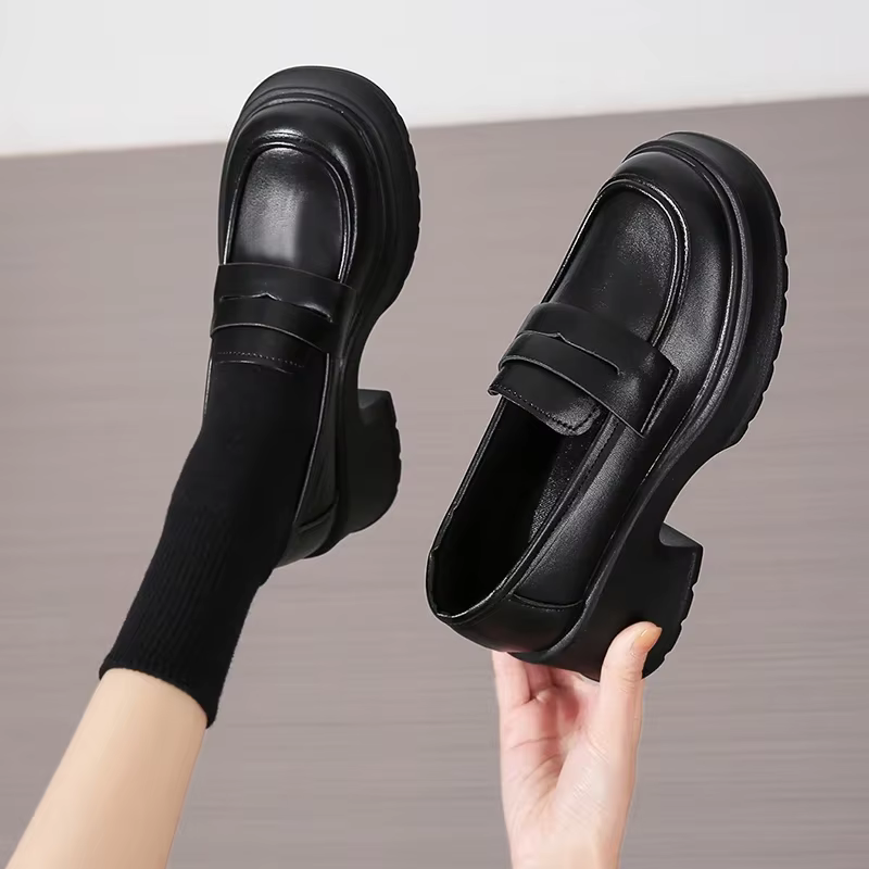 Lucyever-Mocassins à plateforme en cuir PU pour femmes