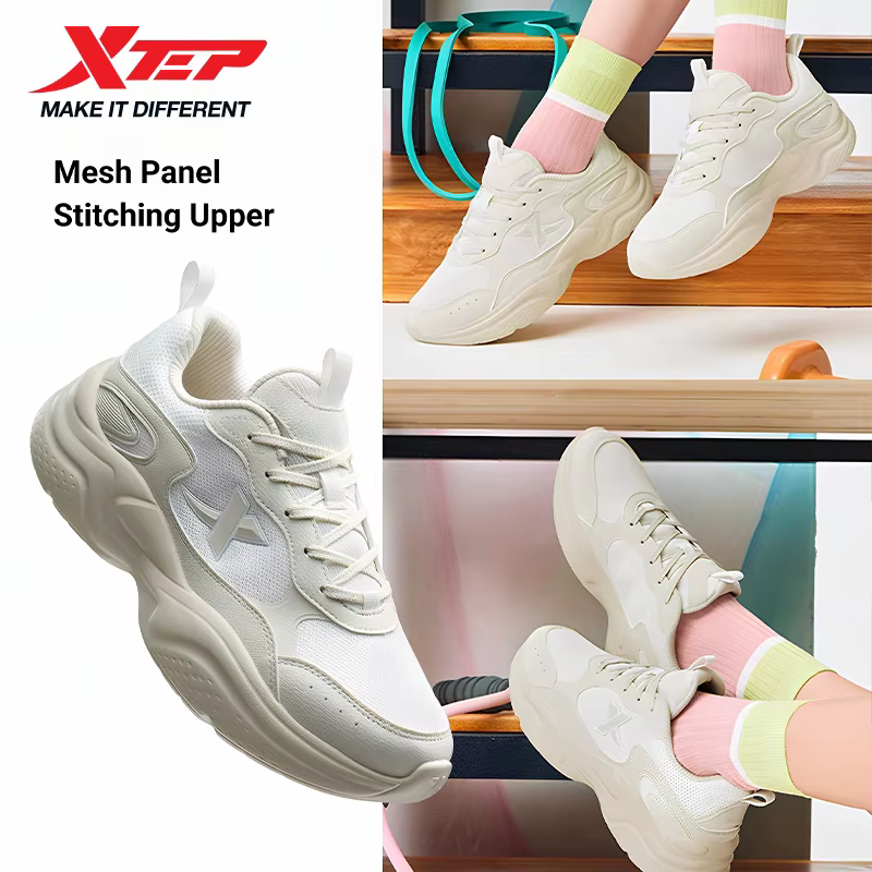 Xtep chaussures pour femmes décontractées coussin respirant Style de rue durabilité loisirs Absorption des chocs baskets de marche souples 875318320047