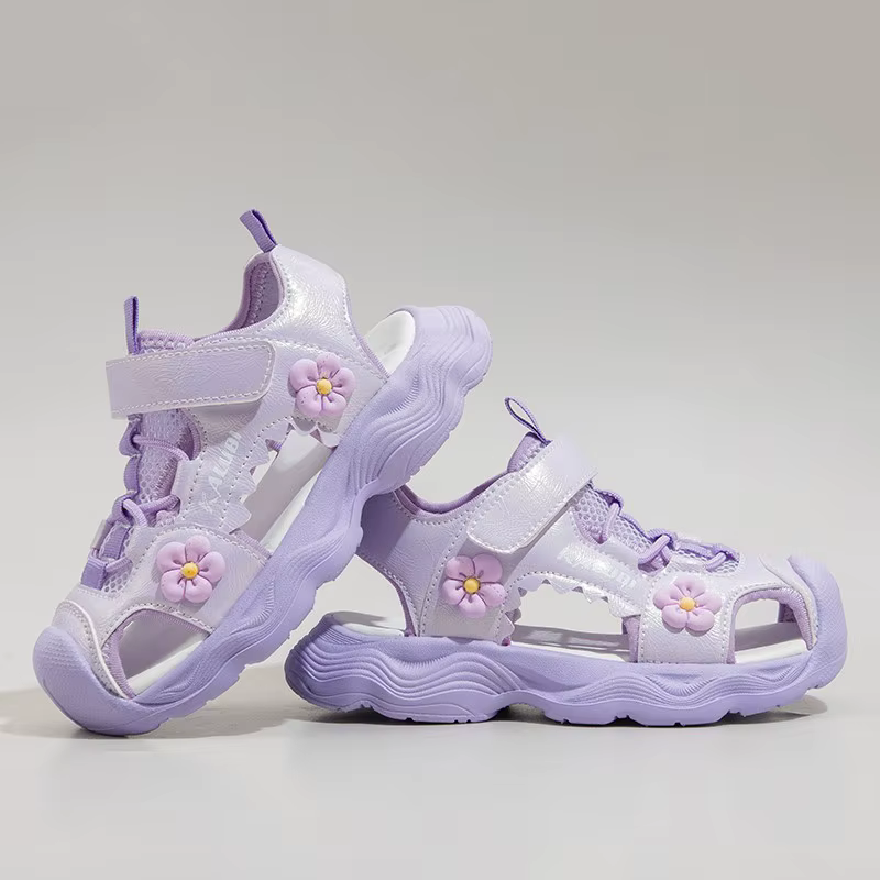 Sandales d'aventure recyclées pour petites filles 2026 – Nouvelles chaussures de plage épaisses pour enfants