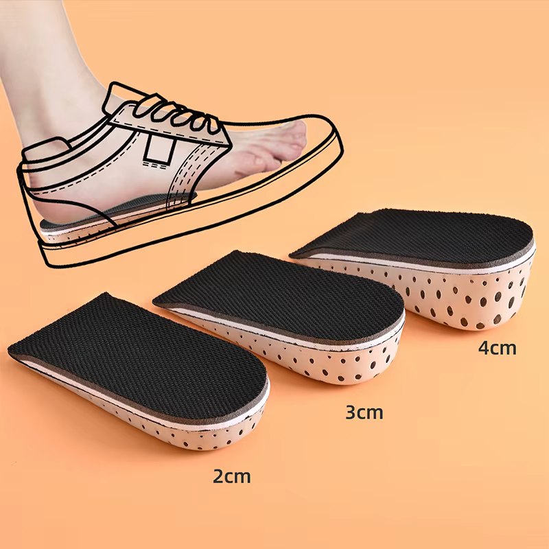 1 paire de semelles intérieures respirantes en mousse à mémoire de forme pour augmenter la hauteur