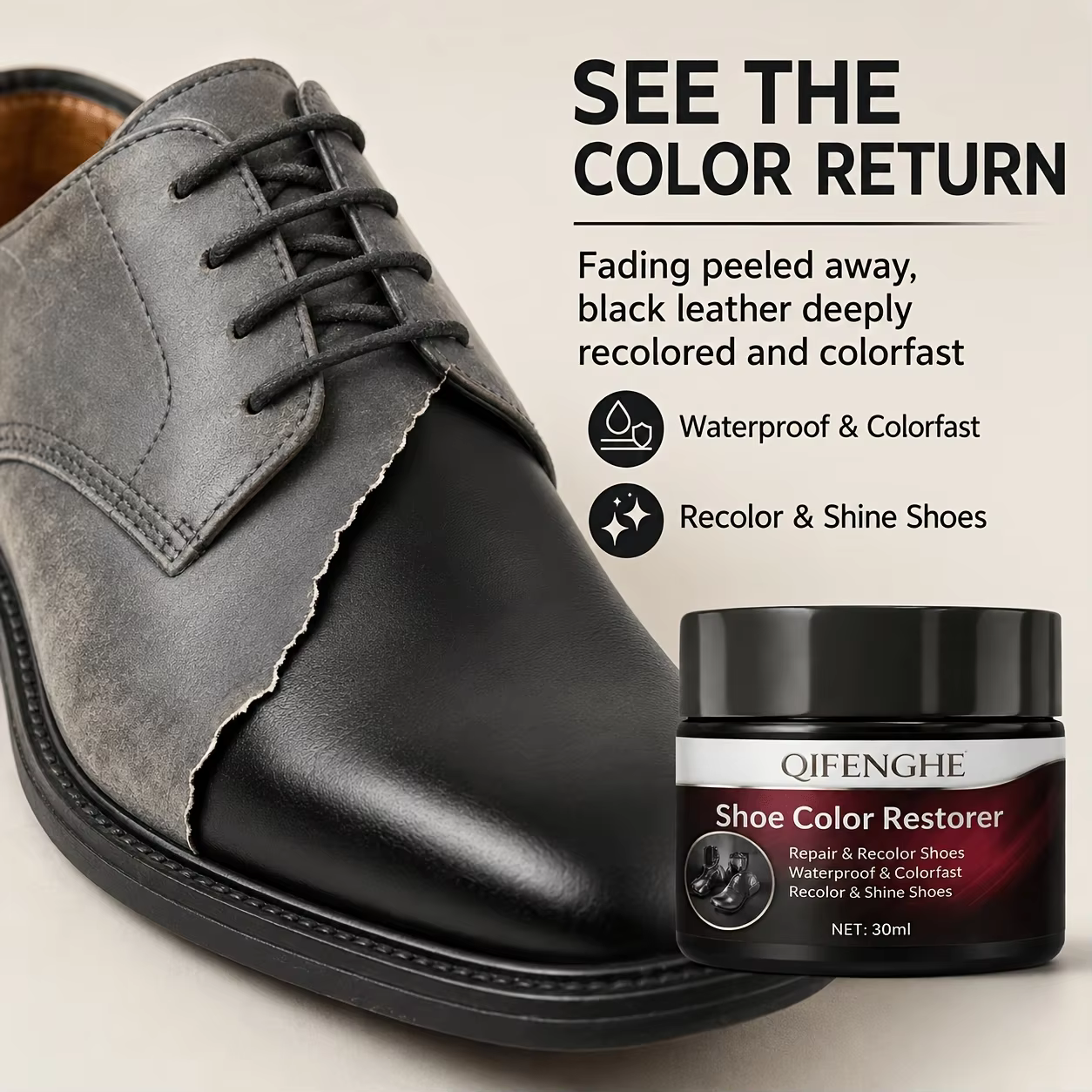 Baume de Restauration de Couleur pour Chaussures