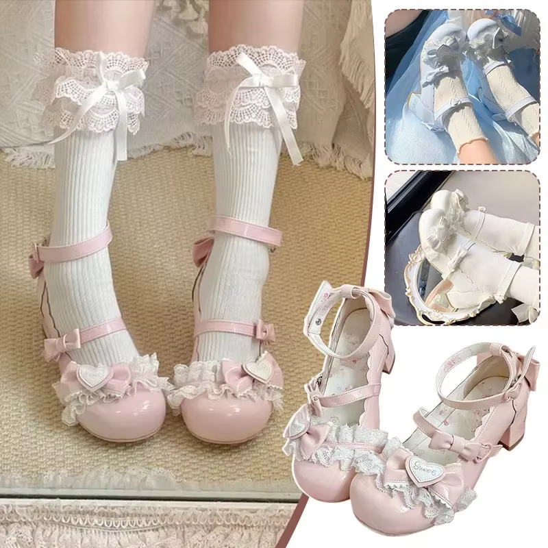 Doux Lolita Mary Jane chaussures bout rond talon confort