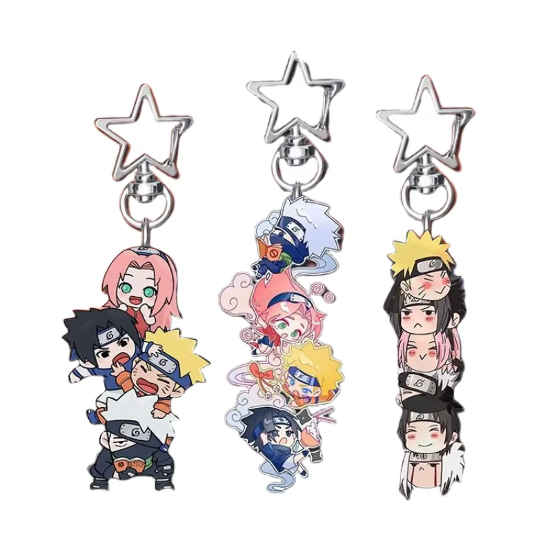 Nouveau porte-clés personnalisé Naruto Uchiha Sasuke, Uzumaki Naruto, personnage de dessin animé, accessoire de cosplay, accessoire de sac, cadeau