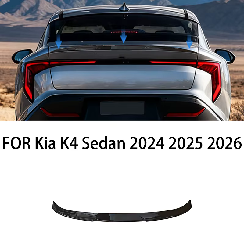Accessoires de voiture adaptés pour Kia K4 berline 2024 2025 2026, lèvre d'aile de coffre de porte arrière en fibre de carbone noire