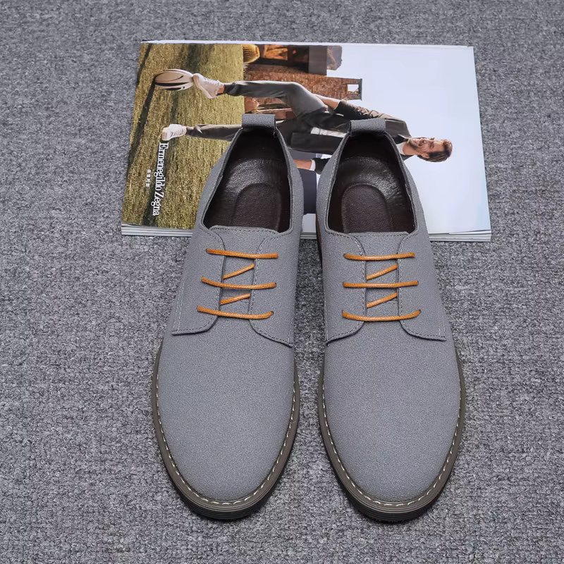 Chaussures Oxford en daim bleu marine pour hommes