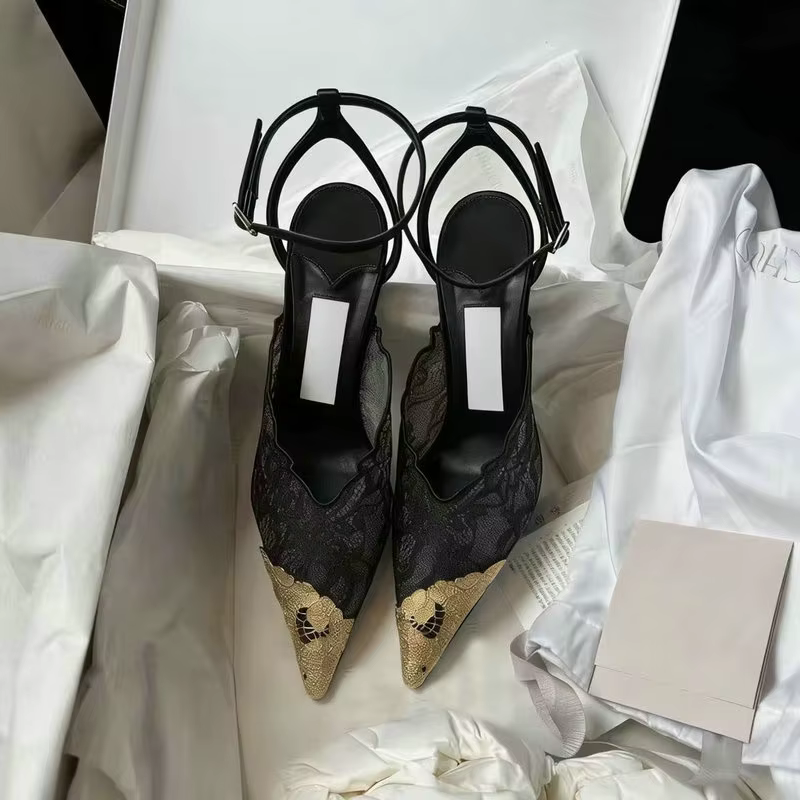 Chaussures de Mariée Blanches Grande Taille en Dentelle à Talons Hauts Fins pour Femme – Escarpins Stiletto