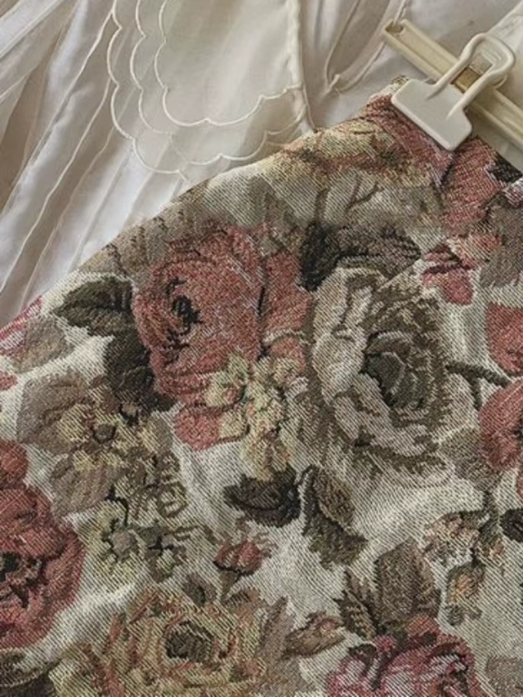 Style américain jupes femmes rétro Streetwear été fête dames florale Mini à la mode taille haute mince Maillard doux Faldas confortable
