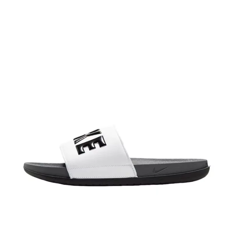 Nike Offcourt Slide Blanc Noir Minimaliste Polyvalent Respirant Antidérapant Résistant à l'usure Séchage rapide Pantoufles pour hommes BQ4639-001