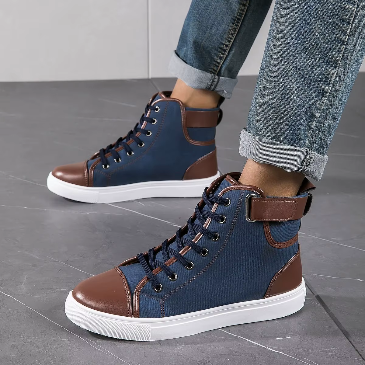 Baskets pour hommes en cuir