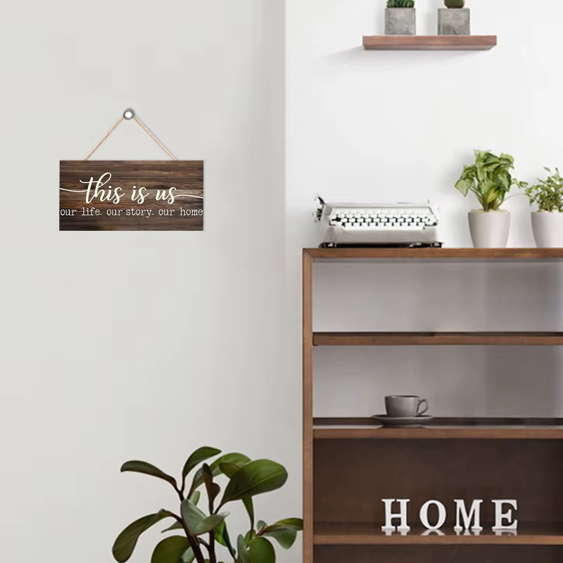 Décor mural rustique This is us, plaques d'art en bois, signe de porte pour la maison, salon, décor de cuisine