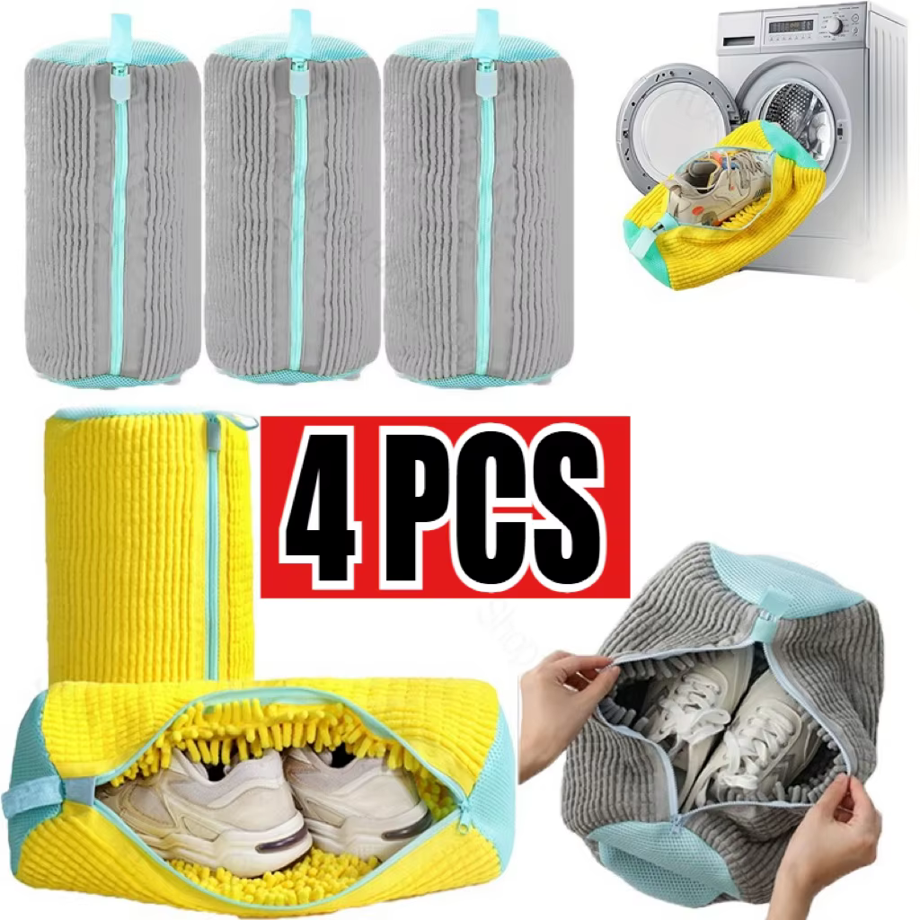 Sac de Lavage de Chaussures en Maille Durable avec Fermeture Éclair