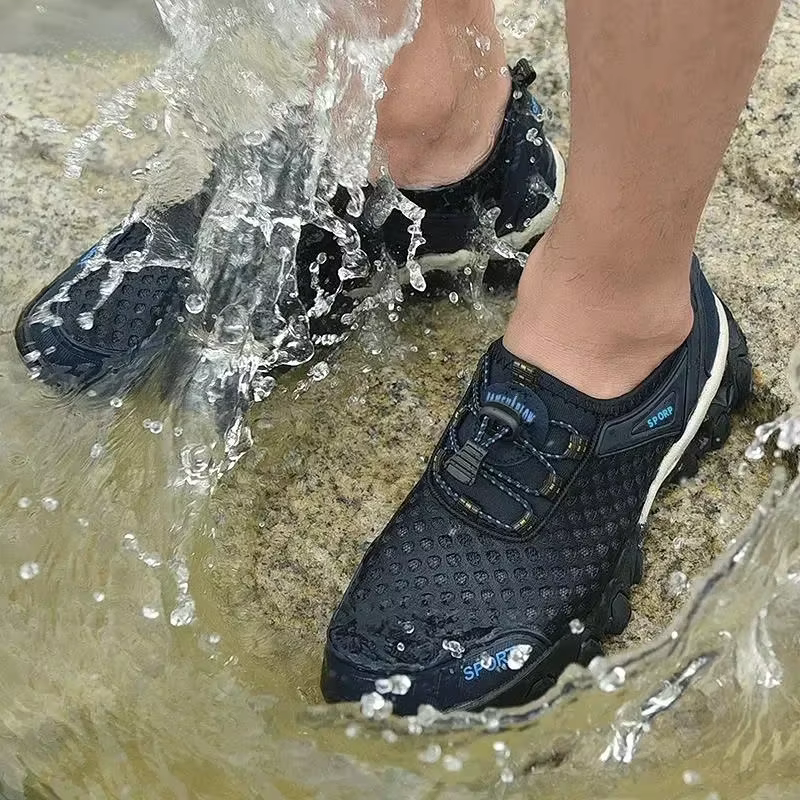 Hommes baskets été Wading maille chaussures confortable sans lacet
