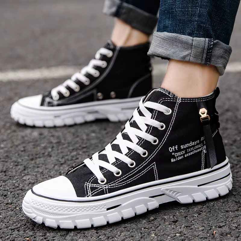 Chaussures montantes en toile pour hommes – Collection été 2025 – Tendance décontractée et polyvalente