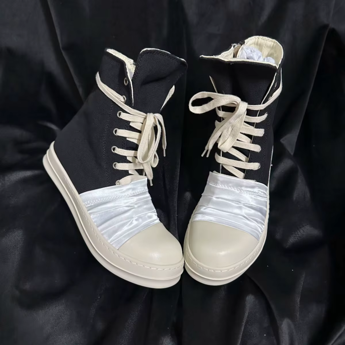 Ro marque Ro hommes chaussure femmes Sneaker blanc toile chaussures haut espadrilles décontractées fermeture éclair luxe