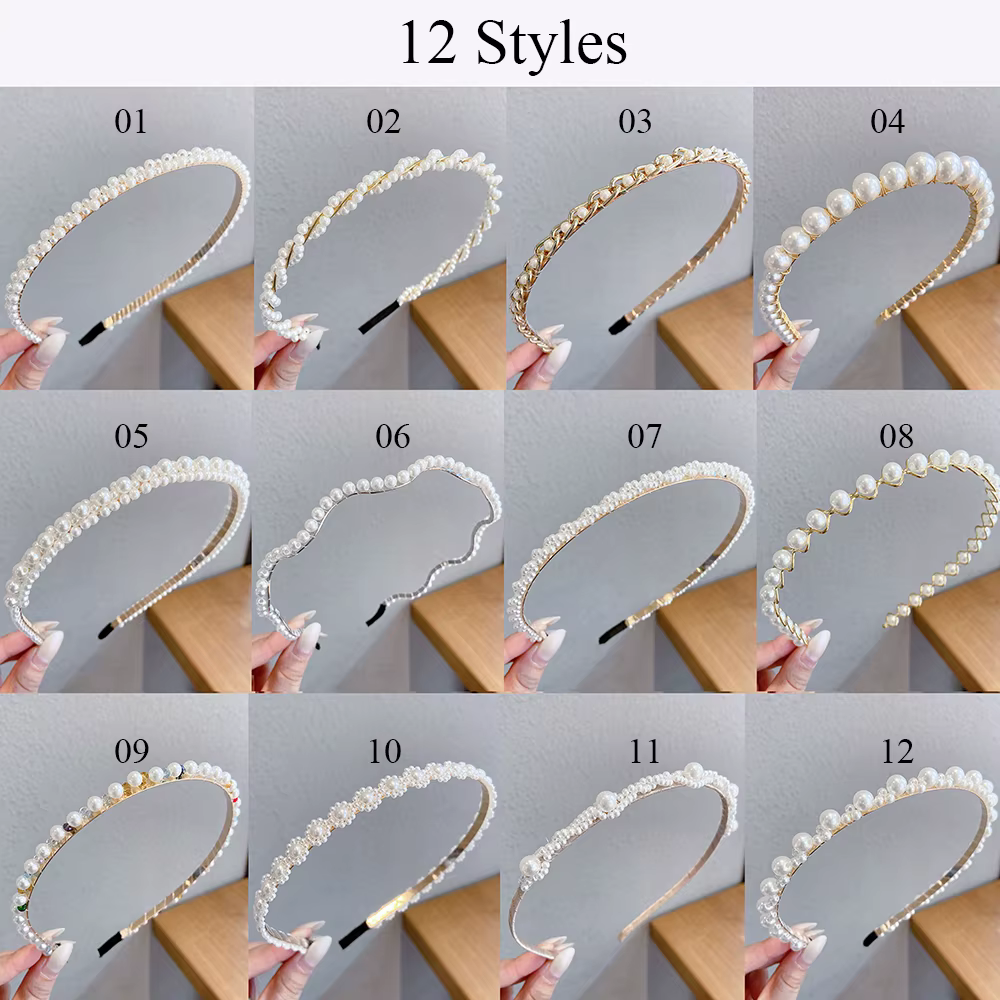 Femme filles perlé chapeaux style coréen fleur perle bandeau cheveux accessoires cheveux cerceau bandeau