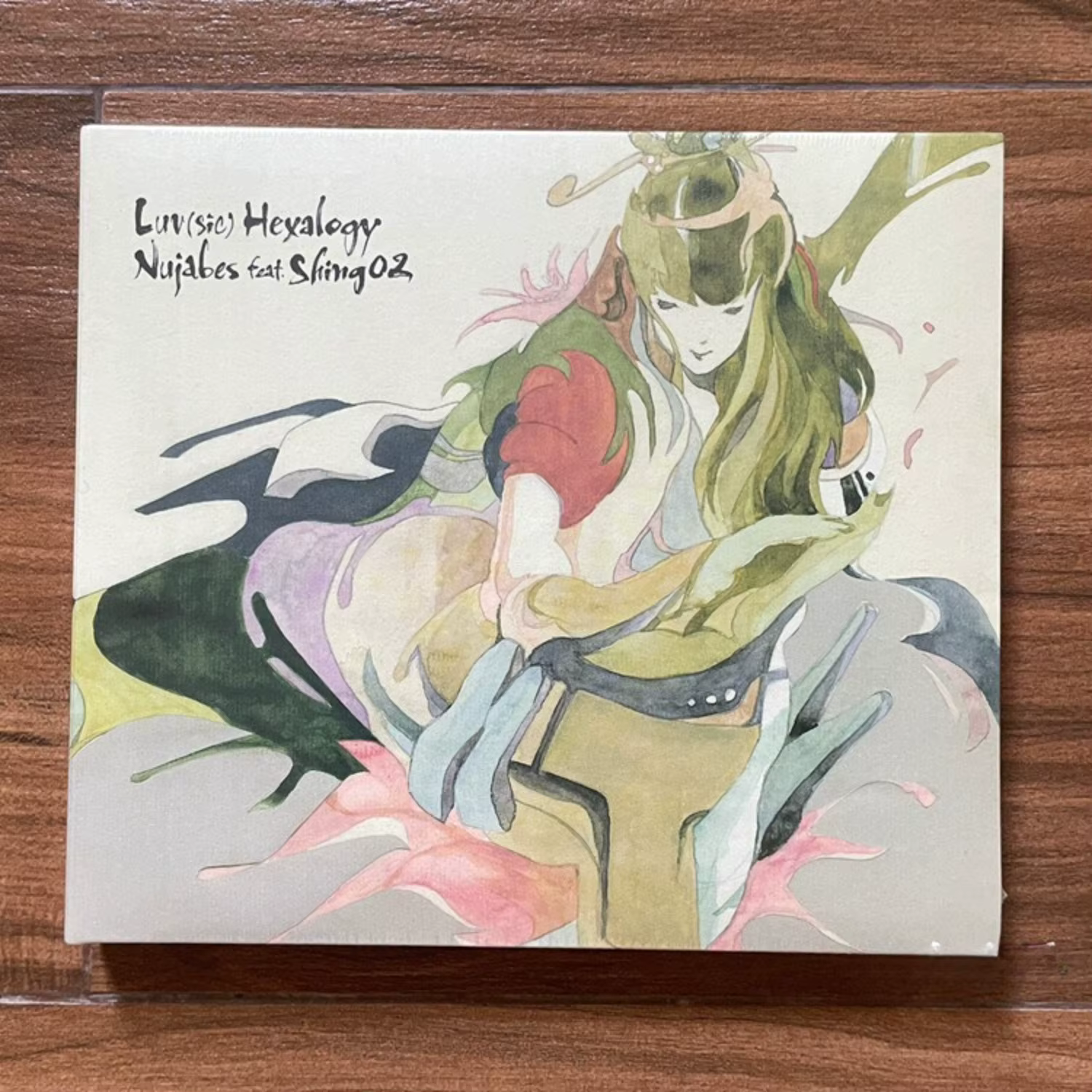 Album de musique jazz-hip-hop ambient avec des morceaux de style mélodieux, couverture artistique peinte à la main évoquant une expérience relaxante