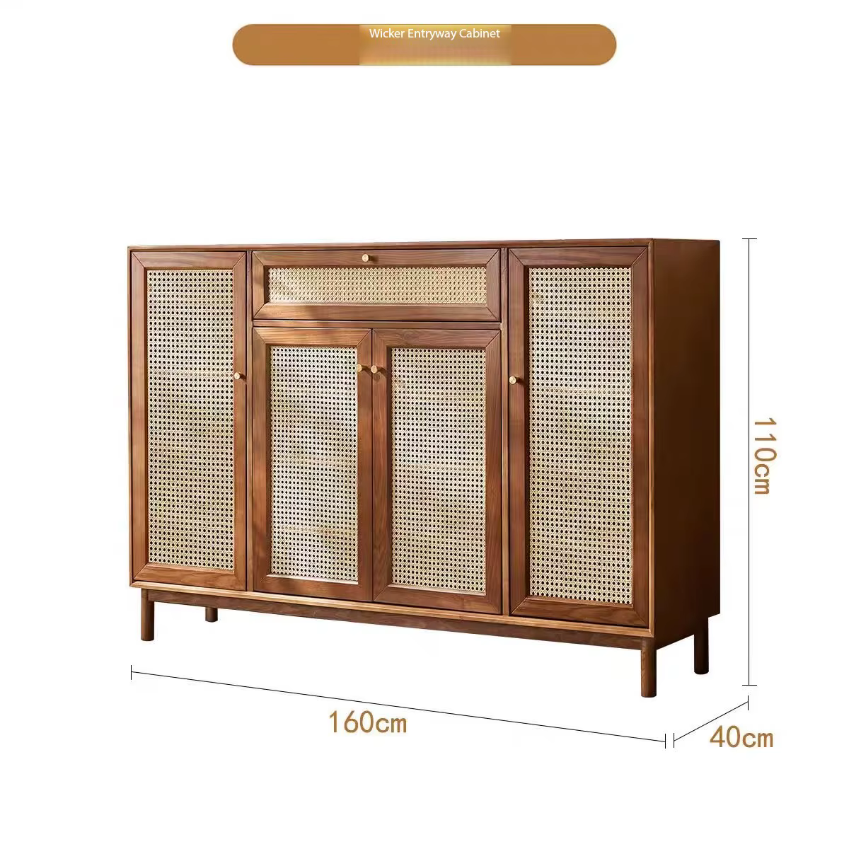Armoire de rangement pour chaussures, étagère à chaussures nordique en bois de frêne massif, 110 x 40 x 80 cm, porte rainurée marron, organisateur de chaussures pour entrée, minimaliste