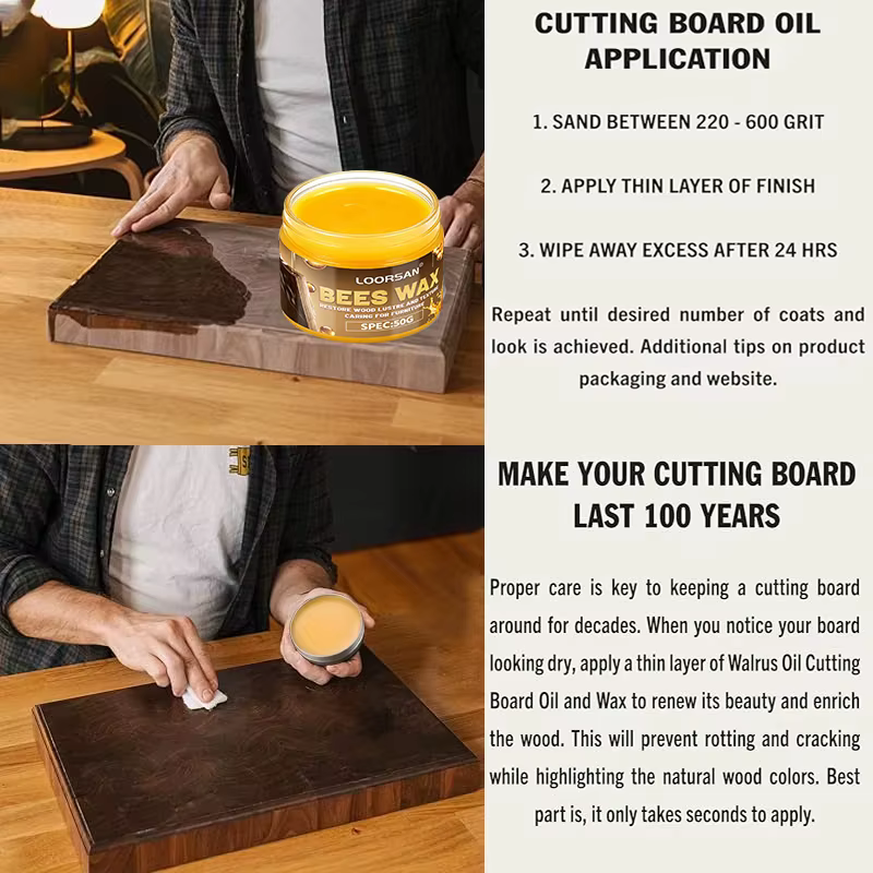 Huile d'entretien pour planches à découper en bois, anti-fissures, pour vaisselle en bois, bols, cuillères, huile essentielle de qualité alimentaire, conditionneur pour bois